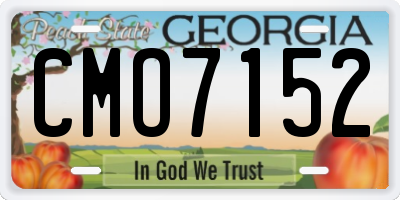 GA license plate CMO7152