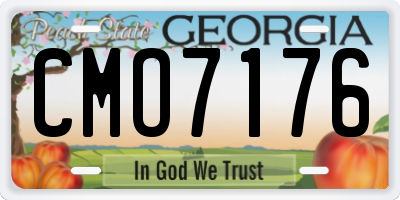 GA license plate CMO7176