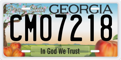 GA license plate CMO7218