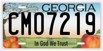 GA license plate CMO7219