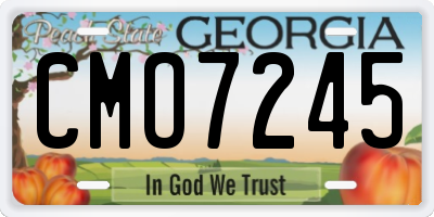 GA license plate CMO7245