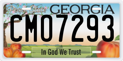 GA license plate CMO7293