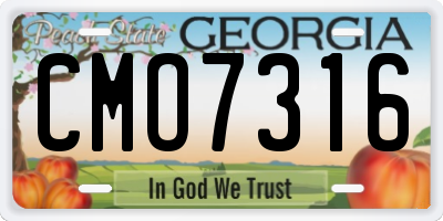 GA license plate CMO7316