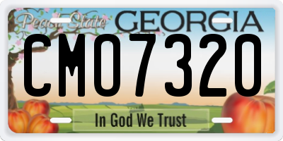 GA license plate CMO7320