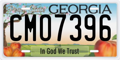 GA license plate CMO7396