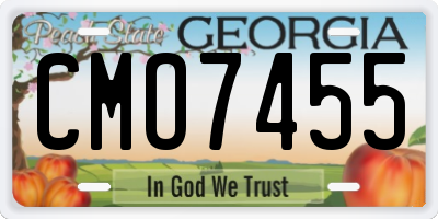 GA license plate CMO7455