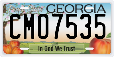 GA license plate CMO7535