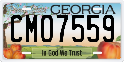 GA license plate CMO7559