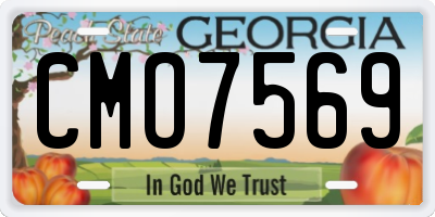 GA license plate CMO7569