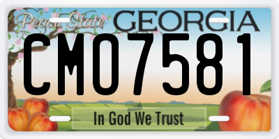 GA license plate CMO7581