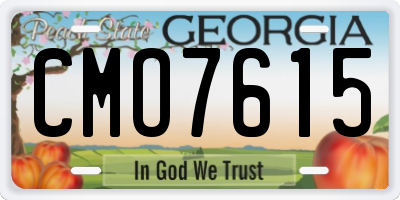 GA license plate CMO7615