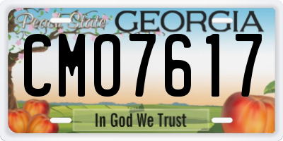 GA license plate CMO7617