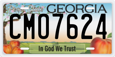 GA license plate CMO7624