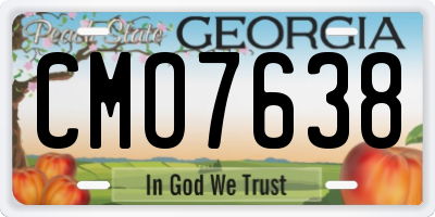 GA license plate CMO7638