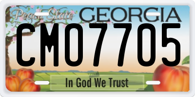 GA license plate CMO7705
