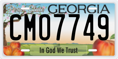GA license plate CMO7749