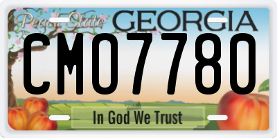 GA license plate CMO7780