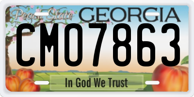 GA license plate CMO7863