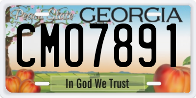 GA license plate CMO7891