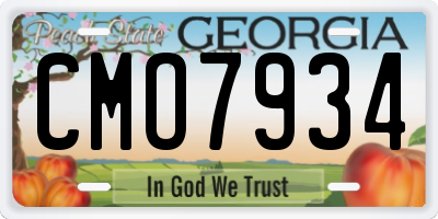 GA license plate CMO7934