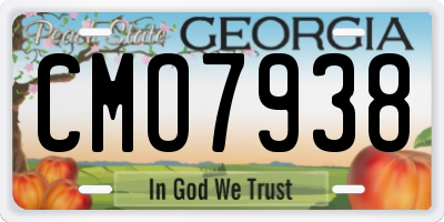 GA license plate CMO7938