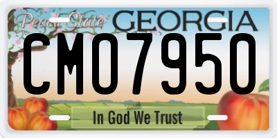 GA license plate CMO7950