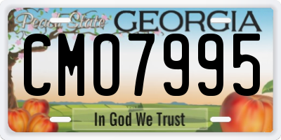 GA license plate CMO7995