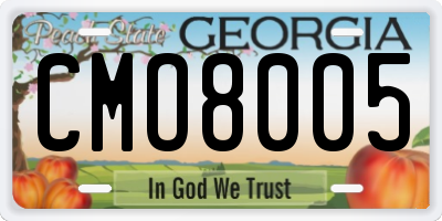 GA license plate CMO8005