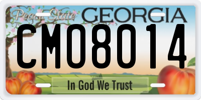 GA license plate CMO8014