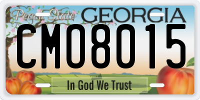 GA license plate CMO8015