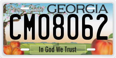 GA license plate CMO8062