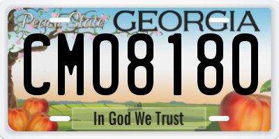 GA license plate CMO8180