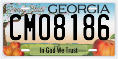 GA license plate CMO8186