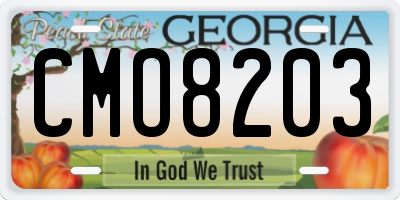 GA license plate CMO8203