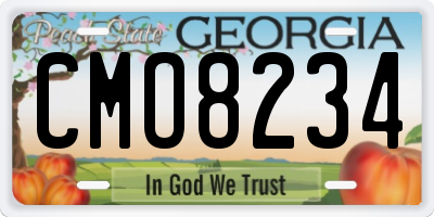 GA license plate CMO8234