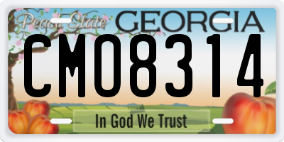 GA license plate CMO8314