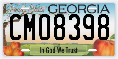 GA license plate CMO8398
