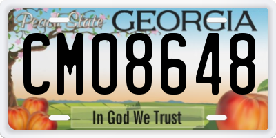 GA license plate CMO8648
