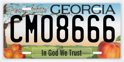 GA license plate CMO8666