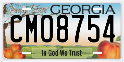 GA license plate CMO8754