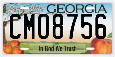 GA license plate CMO8756