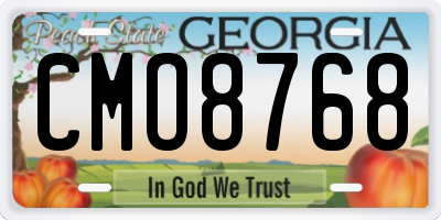 GA license plate CMO8768