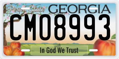 GA license plate CMO8993