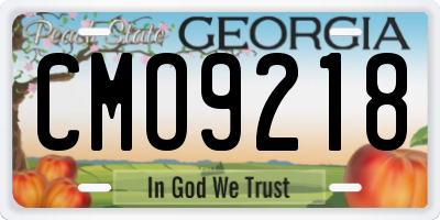 GA license plate CMO9218
