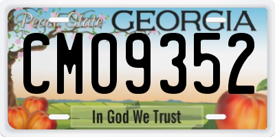 GA license plate CMO9352