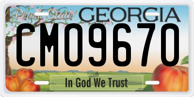 GA license plate CMO9670