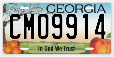 GA license plate CMO9914