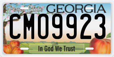 GA license plate CMO9923