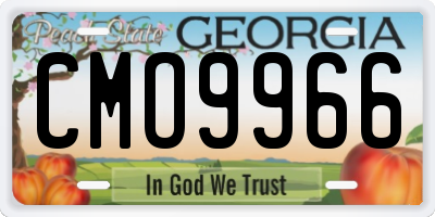 GA license plate CMO9966