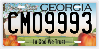GA license plate CMO9993